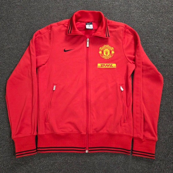 Nike Manchester United Track Jacket Mens Small Red Soccer Football DHL Training